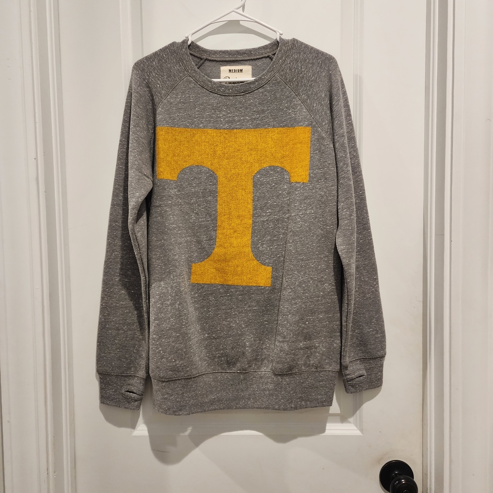 Pressbox Gray Crewneck Sweater with Yellow Letter